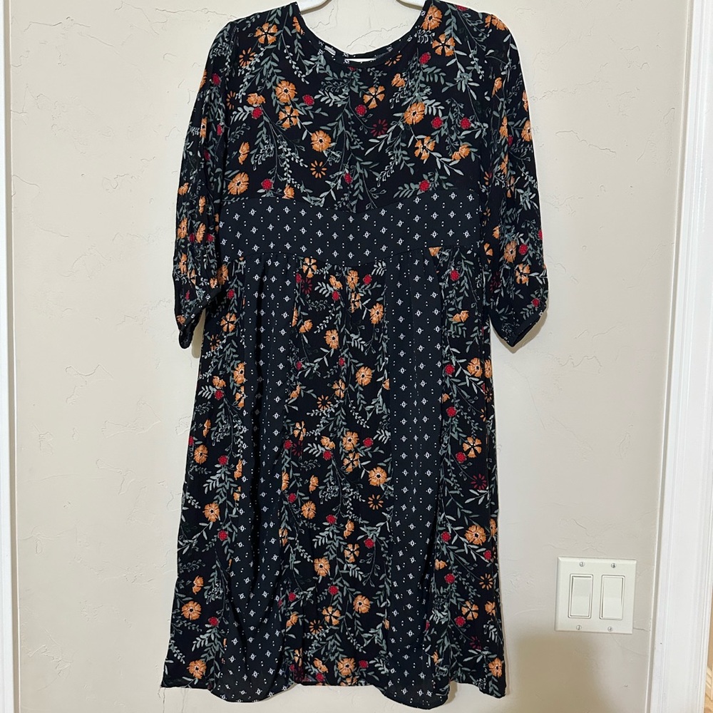 Flamingo flowy dress